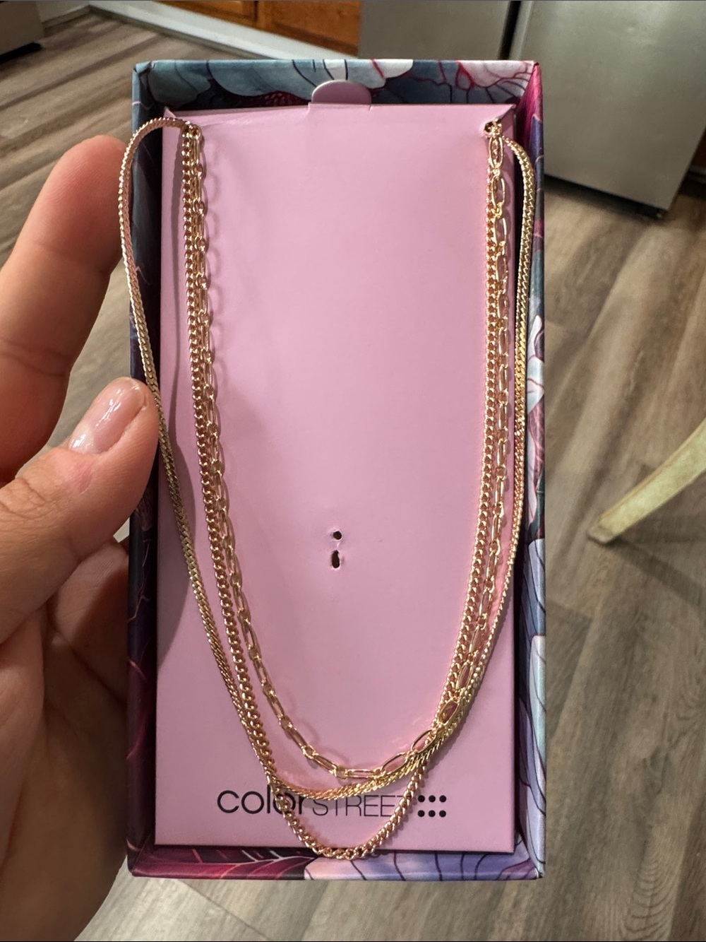 Color Street ~ COLOR PLAY ~ Layered Chain Necklace 18", 17" & 16" w/ 3" Extender